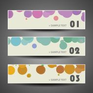 Colorful Vector Set of Three Header Designs with Circles