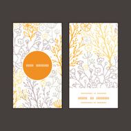 Vector magical floral vertical round frame pattern business cards set N3