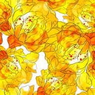 seamless pattern of abstract watercolor flowers N2