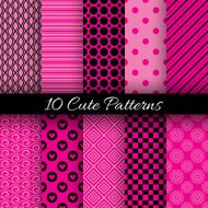 Cute abstract geometric bright seamless patterns