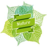 Background of stylized green leaves N4