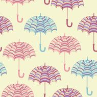 Seamless pattern with cute umbrellas Vector illustration