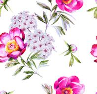 Modern bright floral blossom seamless pattern