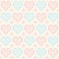 Seamless pattern with pink and blue hearts N2