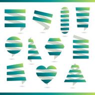 Abstract logos and elements for design Green paper eco