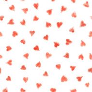 Seamless watercolor pattern with hearts