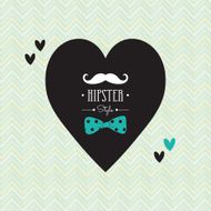 Love Hipster style postcard design