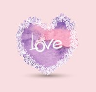 Heart from paper Valentines day card vector N2