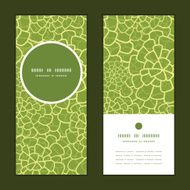 Vector abstract green natural texture vertical round frame pattern invitation N3