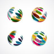 set of abstract colorful dots style icon for design