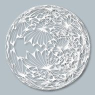 abstract ball style floral pattern with gray background