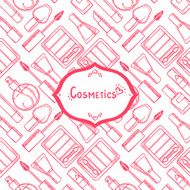 pink background with cosmetics