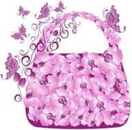 Vector floral gift bag with orchids