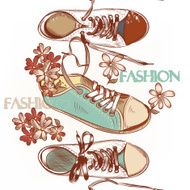 Fashion seamless pattern hand drawn sport boots