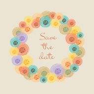 Beautiful greeting card with floral wreath N4
