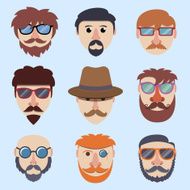 Hipster boy faces