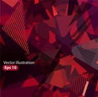 Red abstract background with triangles