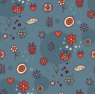 Dark pattern with small cute elements N2