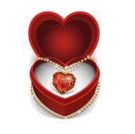 Gold Necklet with Red Heart Gemstone
