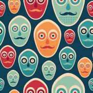 Colorful seamless pattern with hipster masks
