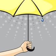 Hand with yellow umbrella