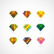 abstract colorful diamond pattern icon for design
