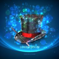 Magician Top Hat with magic particles Vector N9