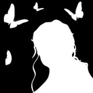 Vector silhouette of a woman N1017