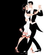 Couple dancing Art deco Retro tango