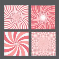 retro vintage hypnotic background set vector illustration N3