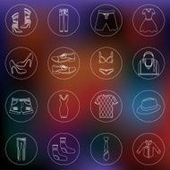 Clothes icons set outline