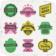 Assorted designs vector two colors vintage badges 3