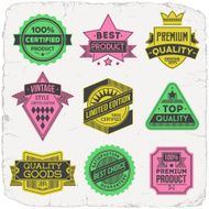 Assorted designs vector two colors vintage badges 1