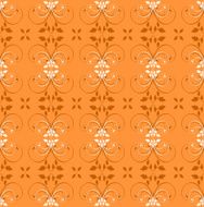 flower ornament on orange background (wallpaper)