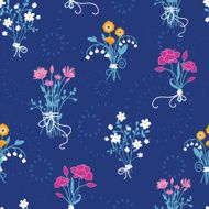 Fresh flower bouquets seamless pattern background