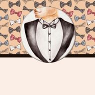 Fashion background with bow tie gentleman N8