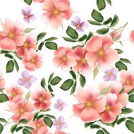Beautiful seamless vector pattern with wild roses