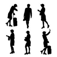 Vector silhouette of businesswoman N40