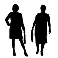 Vector silhouette of women N126