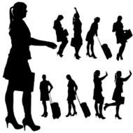 Vector silhouette of businesswoman N41