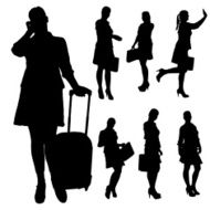 Vector silhouette of businesswoman N42