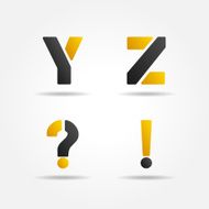 yz yellow stencil letters
