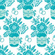 Vintage seamless pattern with a bouquet of flowers N4