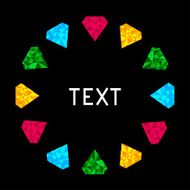 Colorful diamonds in shape of circle