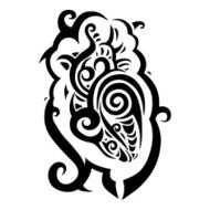 Decorative heart Ethnic pattern N3