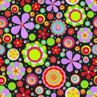 Seamless fantasy flower plant vector pattern cheer up background N13