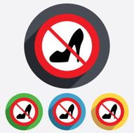 No Women&#039;s shoe sign icon High heels shoe N3
