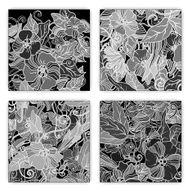 Unique pattern card set with art flowers N12
