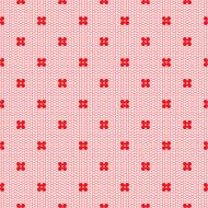 Seamless red lace pattern with flowers on white background
