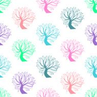 Seamless pattern colorful tree N2
